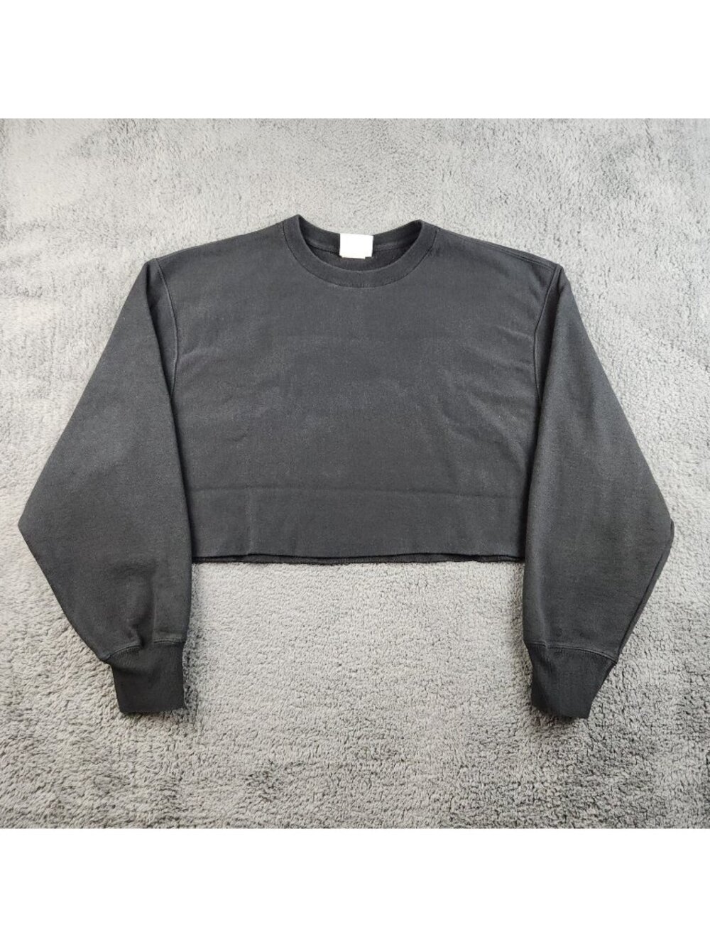 Champion Reverse Weave Pullover Sweatshirt Women's 2XL Cropped‎ Black Athleisure